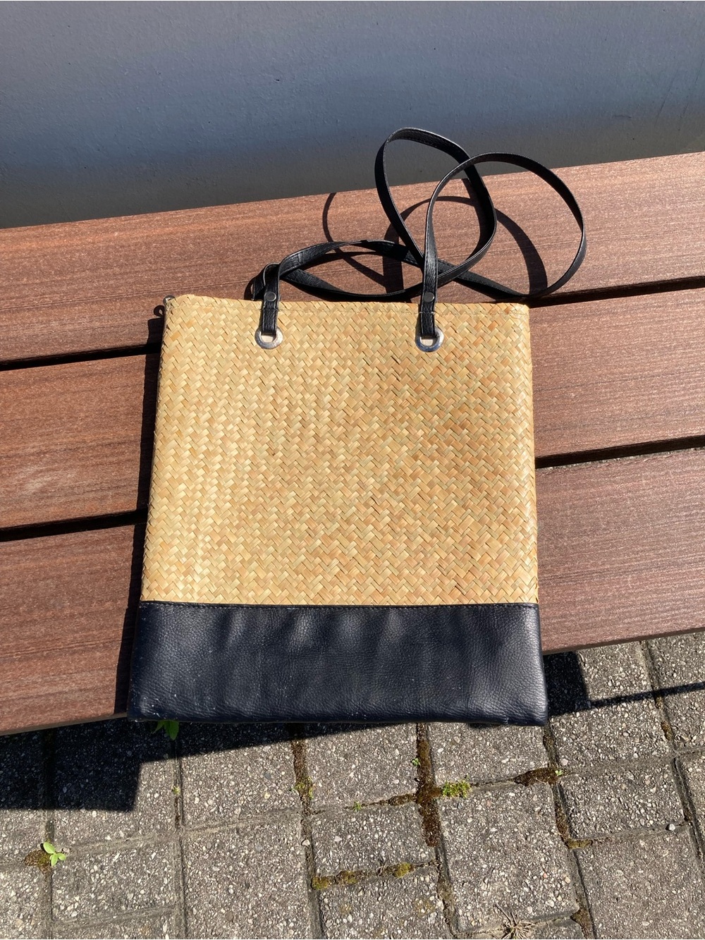 Flat straw bags summer vacation, shopping, lightweight, school, gift for woman